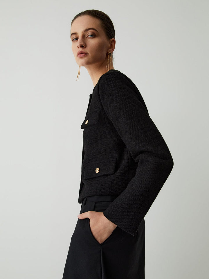 Blazer en tweed à boutons