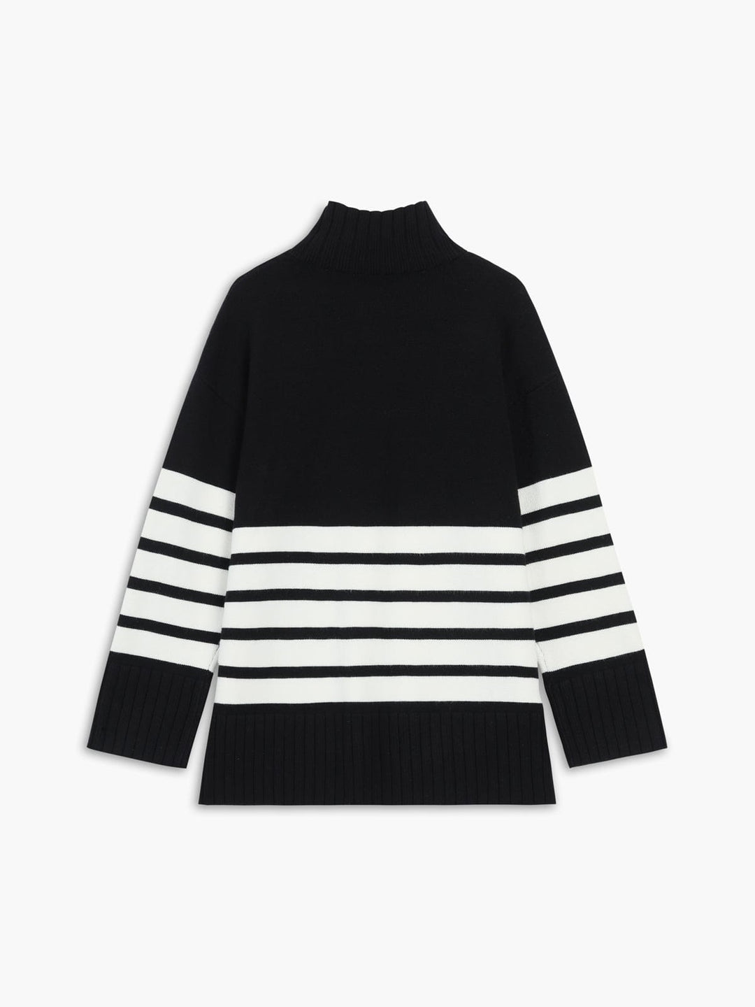 Geneviève - Pull à motifs rayés avec col montant