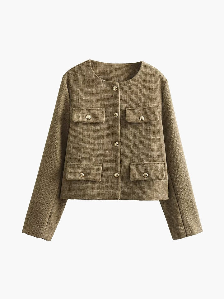 Blazer en tweed à boutons