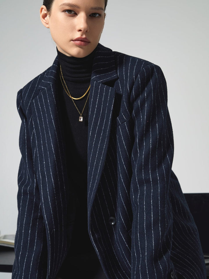 Blazer oversized à fines rayures