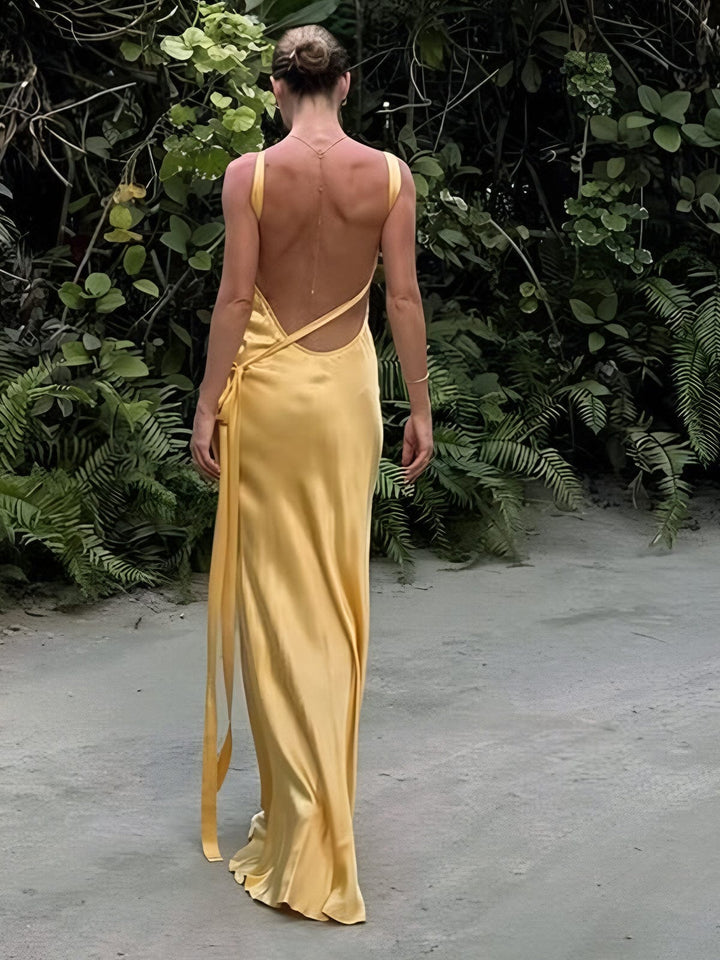 Robe satiné dos nu
