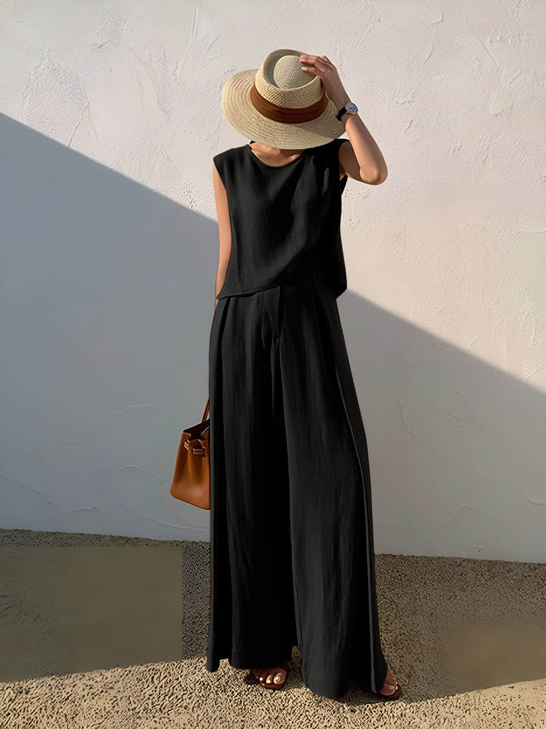 Pantalon Décontracté en Lin et Viscose – Confort et Légèreté