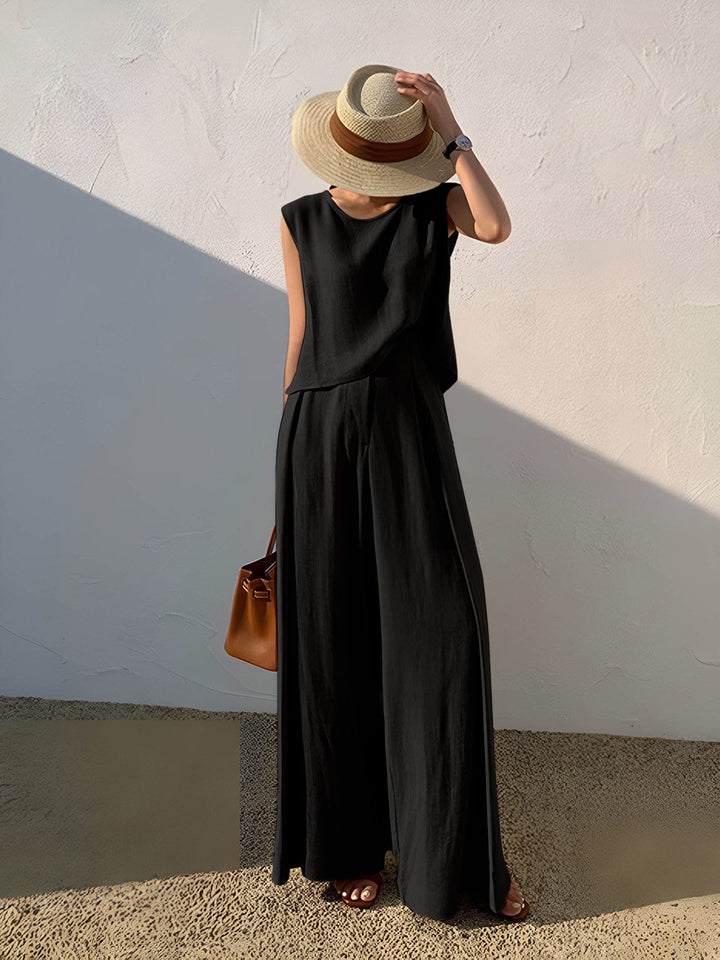 Pantalon Décontracté en Lin et Viscose – Confort et Légèreté