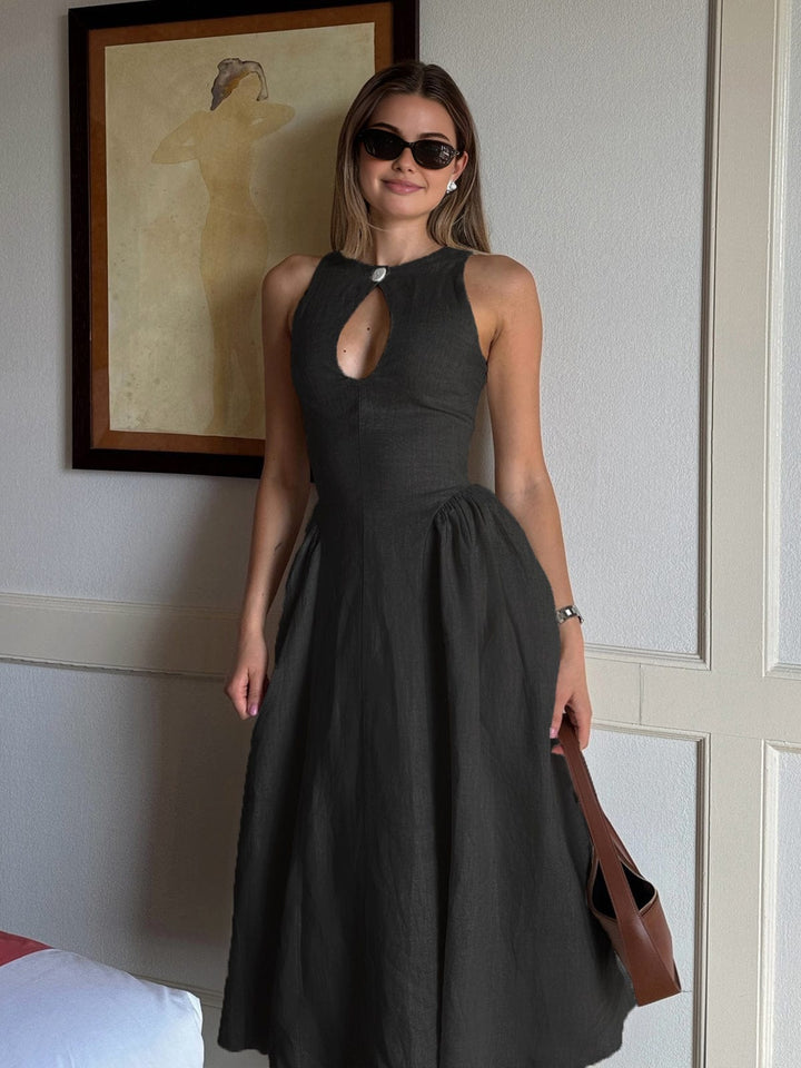 Robe longue avec décolleté en V