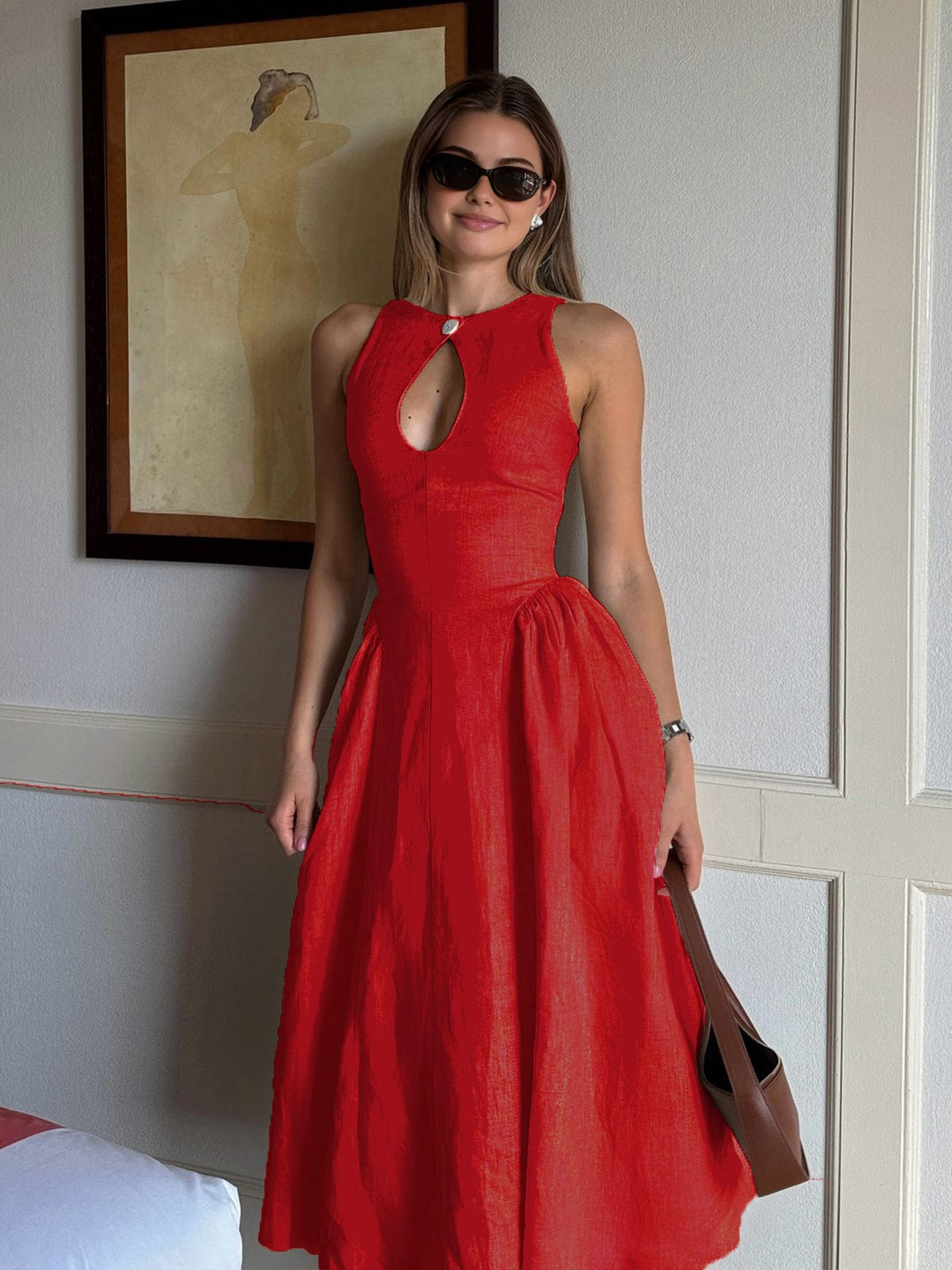 Robe longue avec décolleté en V
