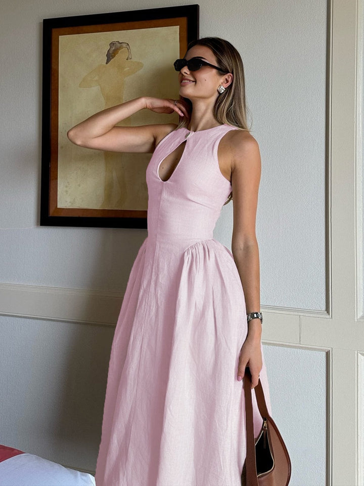 Robe longue avec décolleté en V