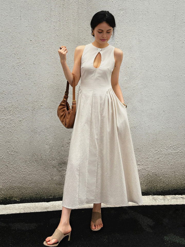Robe longue avec décolleté en V