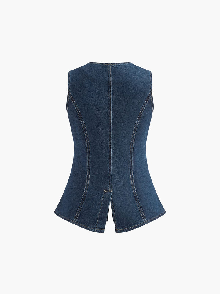 Ensemble Haut et Short en Denim – Élégance Décontractée