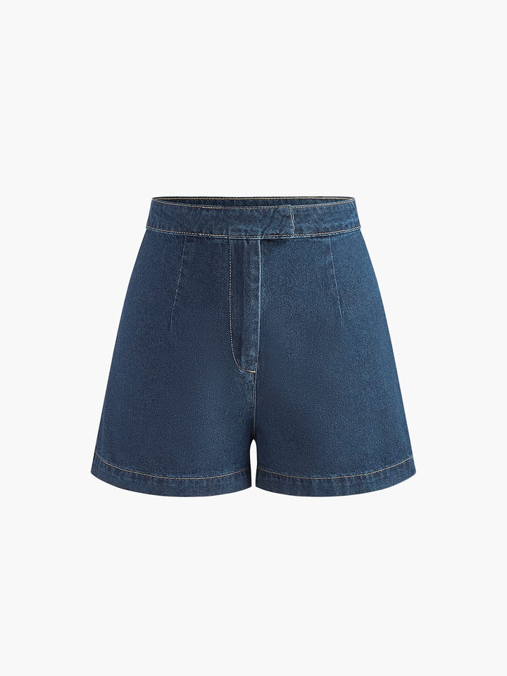 Ensemble Haut et Short en Denim – Élégance Décontractée