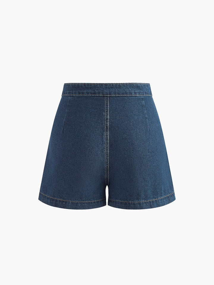 Ensemble Haut et Short en Denim – Élégance Décontractée
