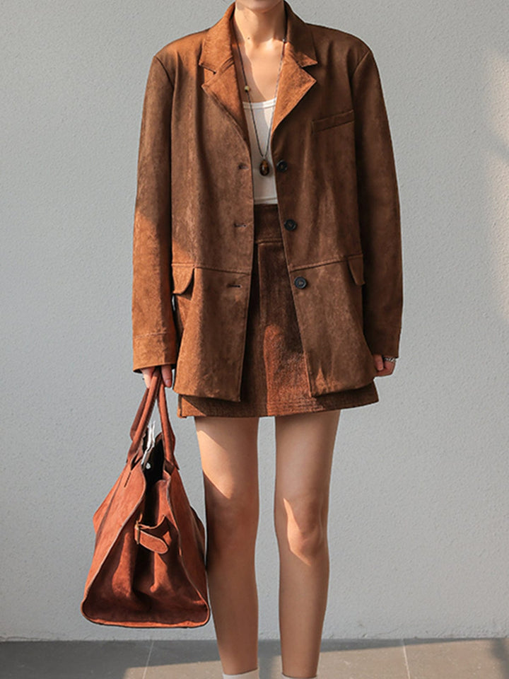 Veste en daim rétro