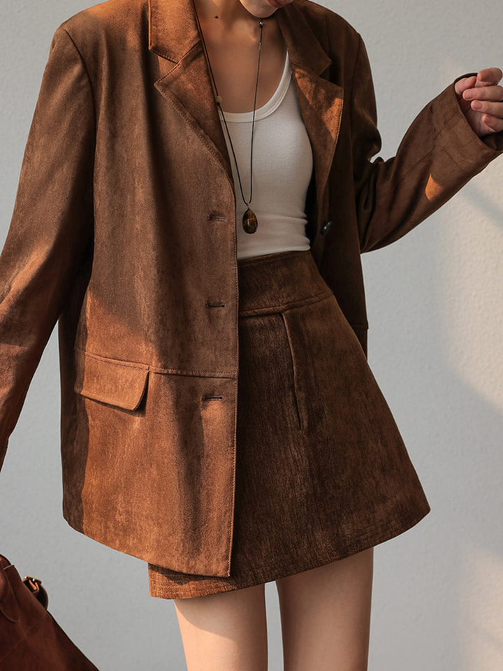 Veste en daim rétro