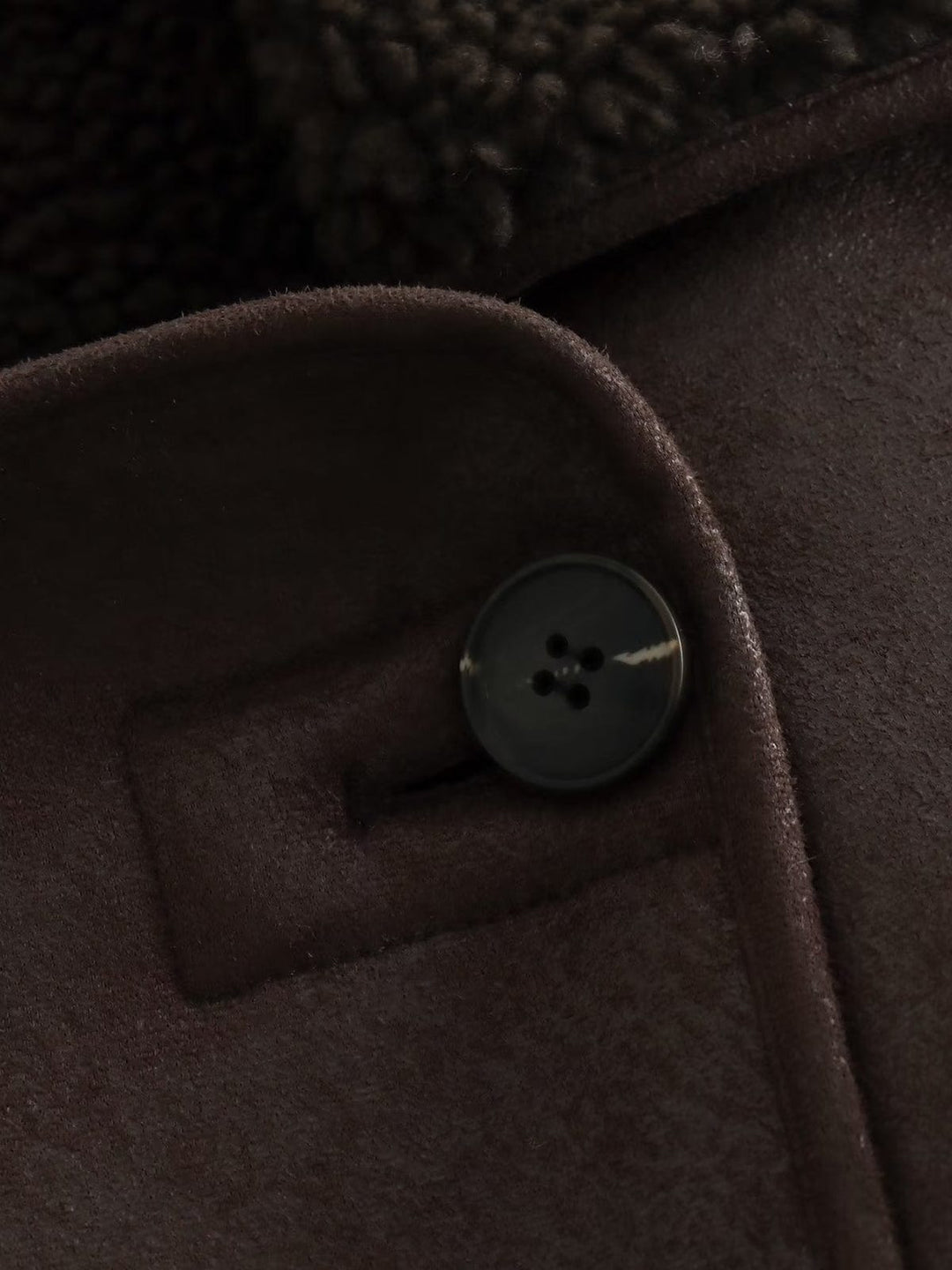 Veste chaude en cuir synthétique avec fermeture à boutons
