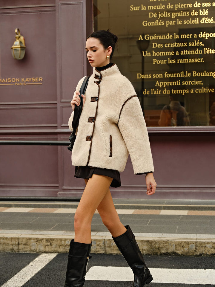 Pénélope - Veste en polaire style sherpa