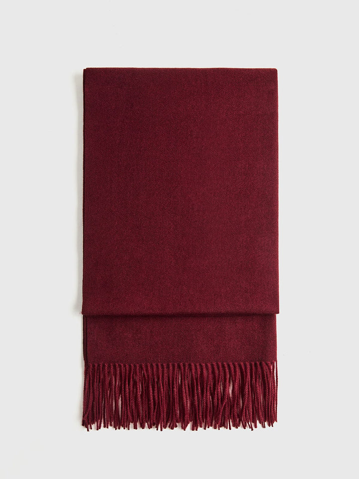 Écharpe vintage à franges unie