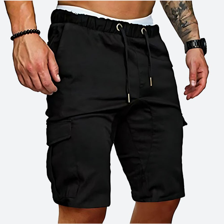 Short Cargo Homme Style Streetwear avec Entrejambe Basse et Taille Élastique