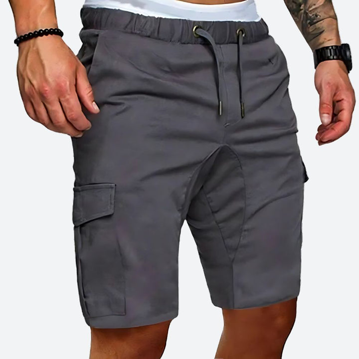 Short Cargo Homme Style Streetwear avec Entrejambe Basse et Taille Élastique