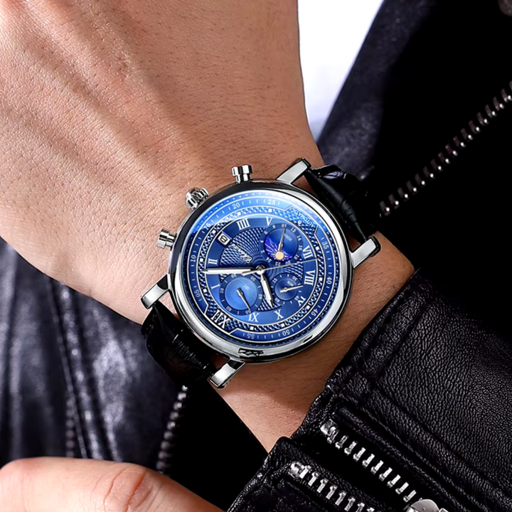 Clément – Elegante Herrenuhr mit Lederarmband, perfekt für alle Gelegenheiten