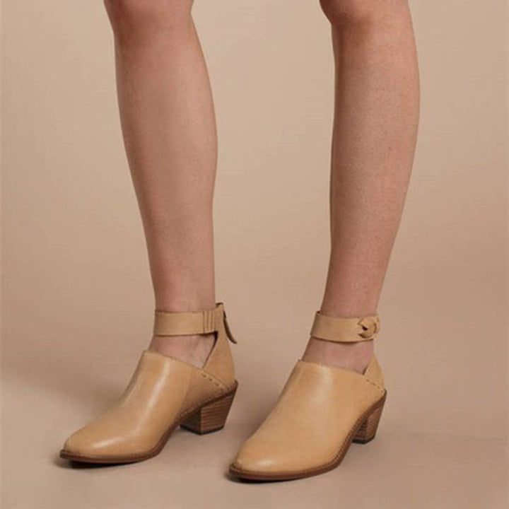 Bottines Femme à Talon Bas – Design Moderne avec Bride Cheville Confortable