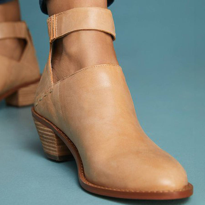 Bottines Femme à Talon Bas – Design Moderne avec Bride Cheville Confortable