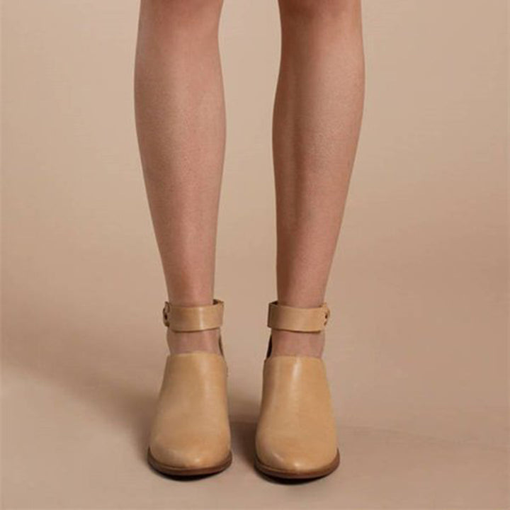Bottines Femme à Talon Bas – Design Moderne avec Bride Cheville Confortable