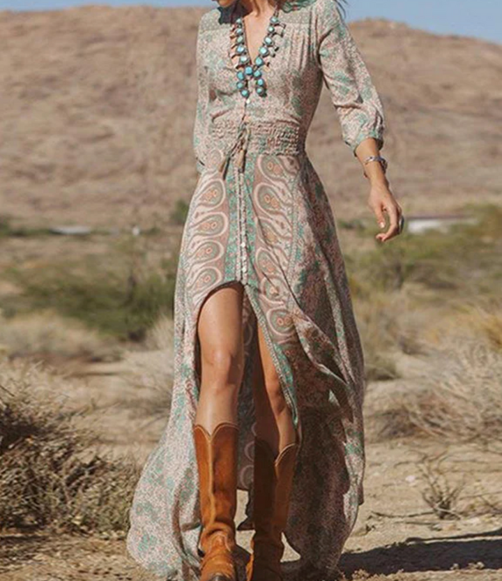 Tessa | Maxi long dress for women | Beige