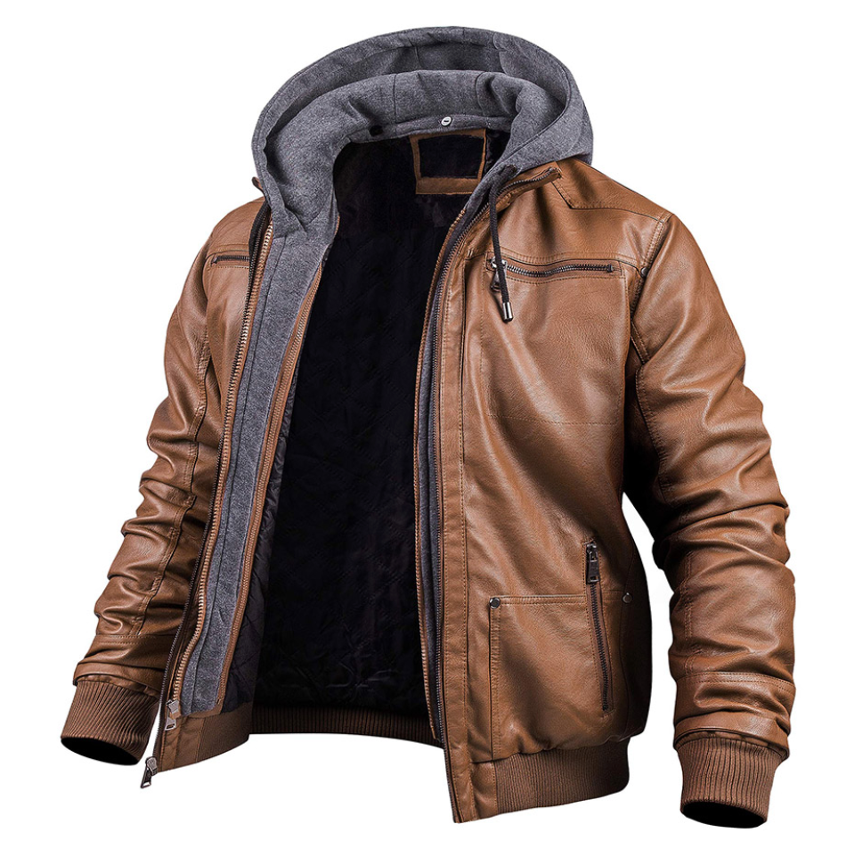 Veste en cuir à capuche élégante - Rigel