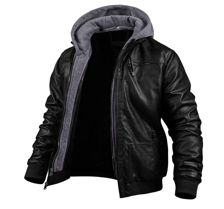 Veste en cuir à capuche élégante - Rigel