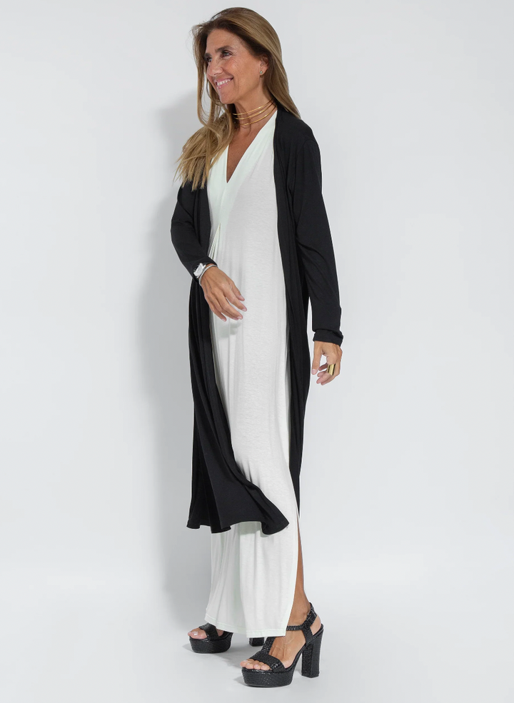Eva Ensemble Élégance Suprême – Abito Lungo Snellente & Gilet Chic