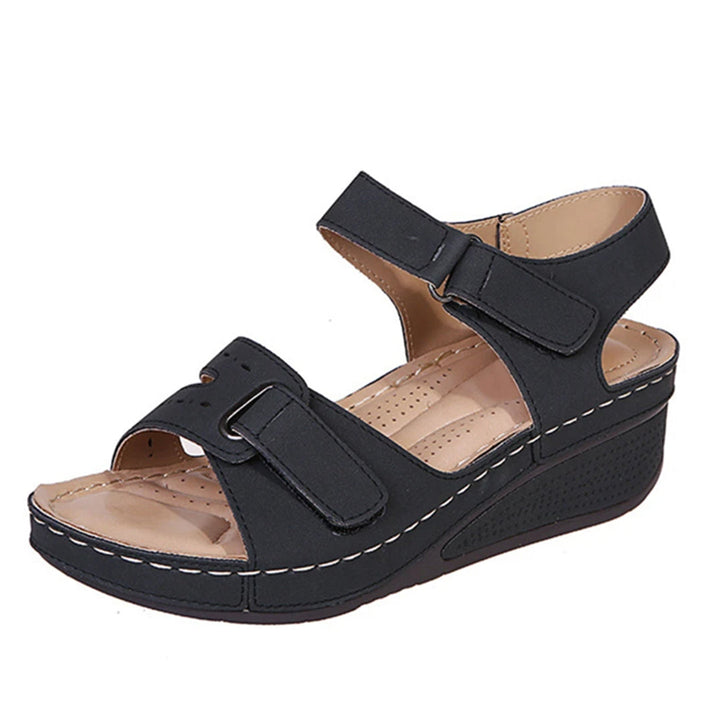 Sandales Orthopédiques Femme – Talon Compensé Confort – Réglables & Antidérapantes