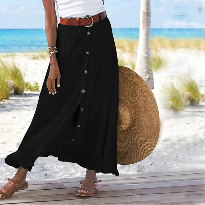 Gonna Lunga Donna con Bottoni – Stile Bohemien Casual per Estate & Vacanze