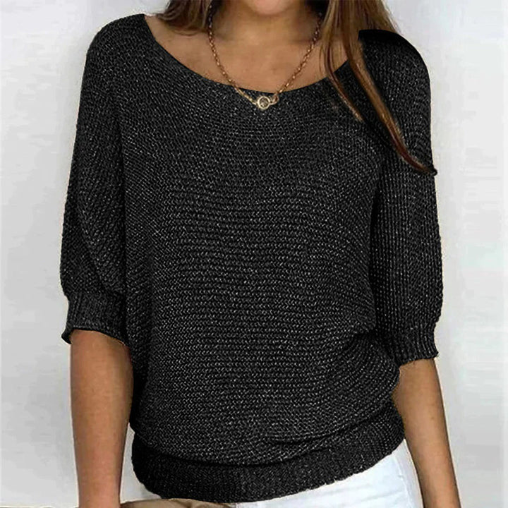 Pull femme maille fine – Manches courtes, col bateau, coupe décontractée chic