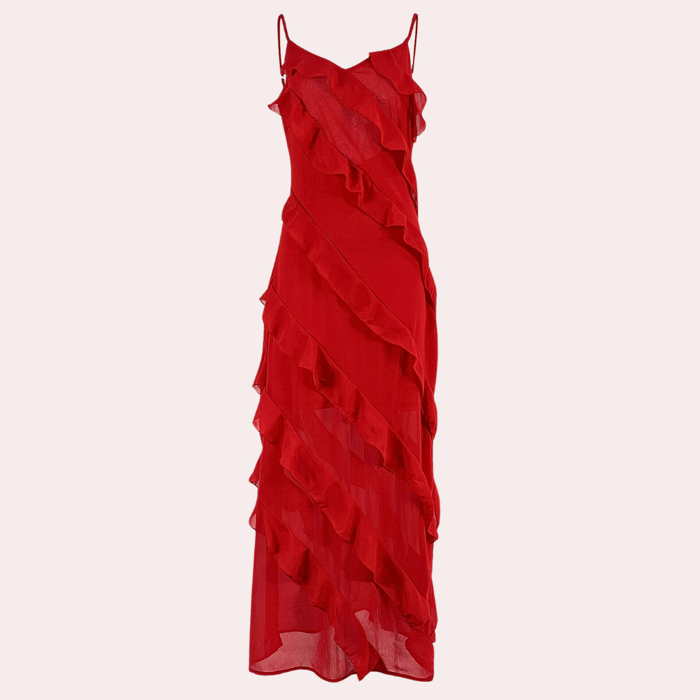 Robe longue élégante à volants - Lilianna