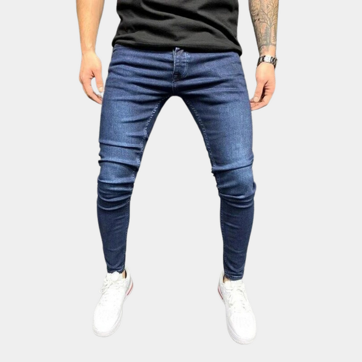 Jean Skinny Noir Homme – Jean Slim Stretch Ajusté pour Style Urbain et Look Décontracté