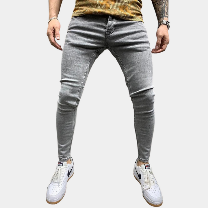 Jean Skinny Noir Homme – Jean Slim Stretch Ajusté pour Style Urbain et Look Décontracté