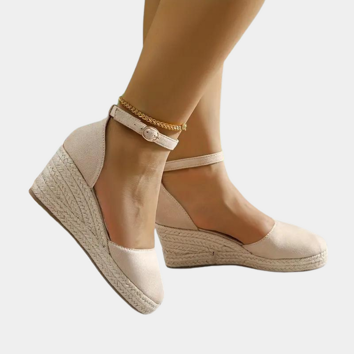Espadrilles Compensées Femme – Bout Fermé – Bride Cheville Élégante