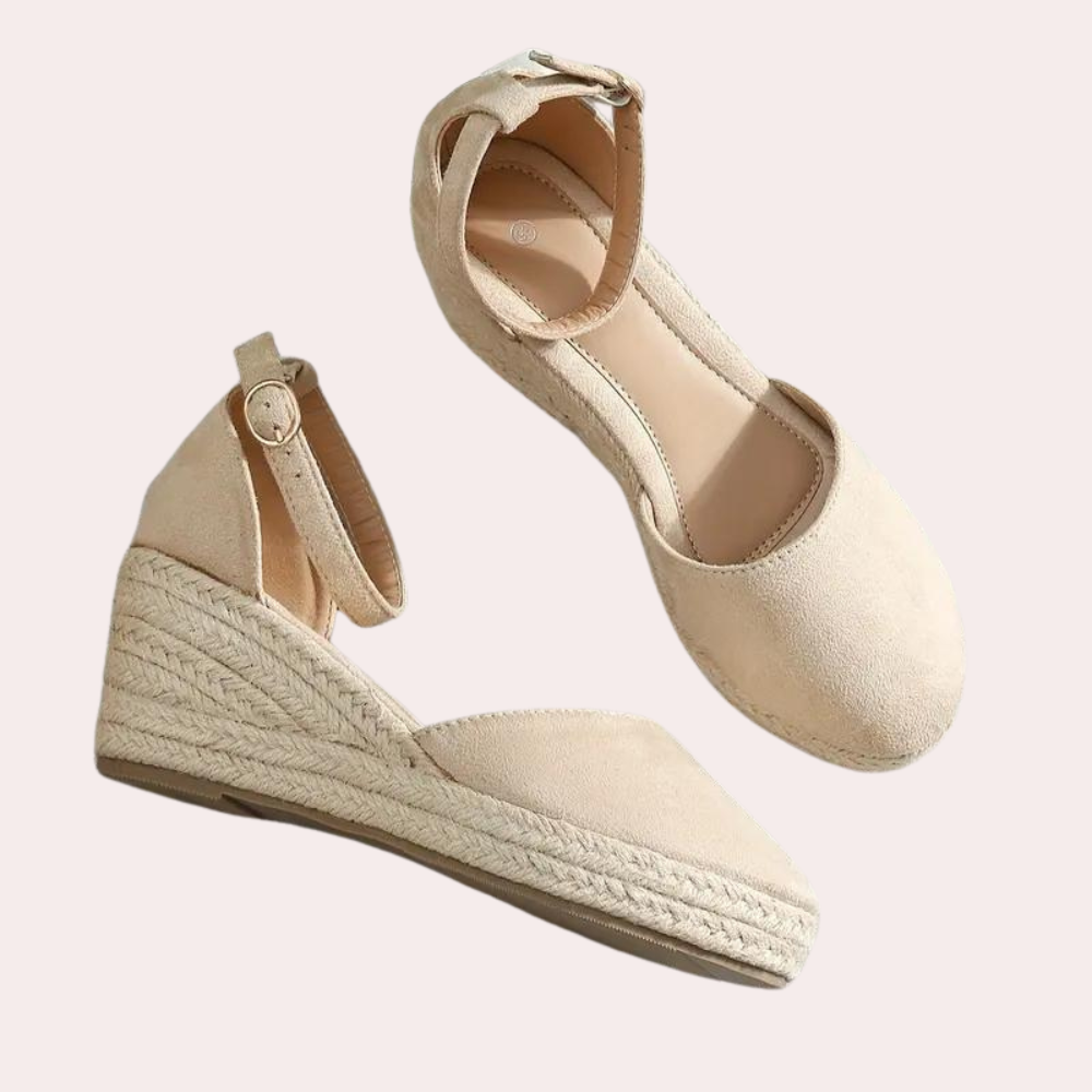 Espadrilles Compensées Femme – Bout Fermé – Bride Cheville Élégante