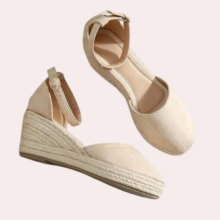 Espadrilles Compensées Femme – Bout Fermé – Bride Cheville Élégante