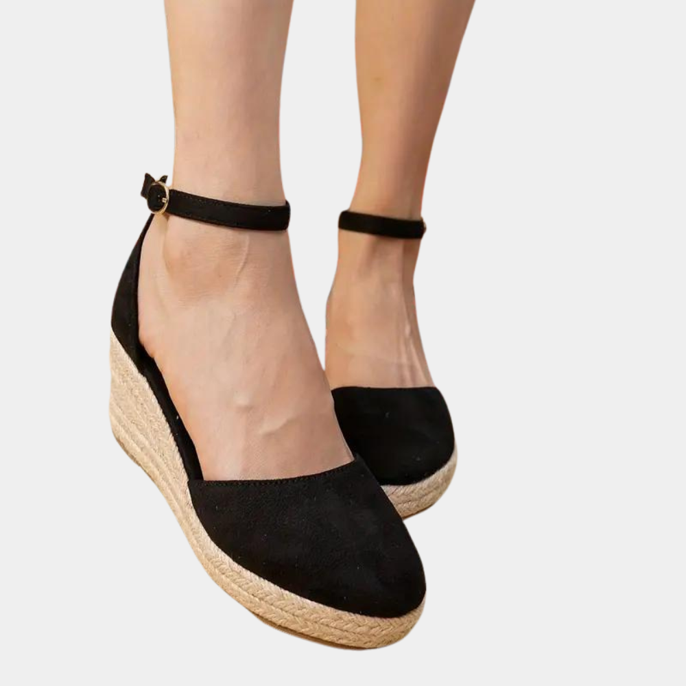 Espadrilles Compensées Femme – Bout Fermé – Bride Cheville Élégante