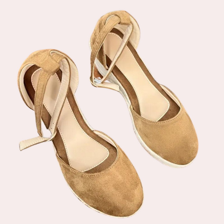 Espadrilles Compensées Femme – Bout Fermé – Bride Cheville Élégante