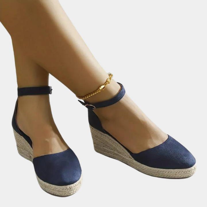 Espadrilles Compensées Femme – Bout Fermé – Bride Cheville Élégante
