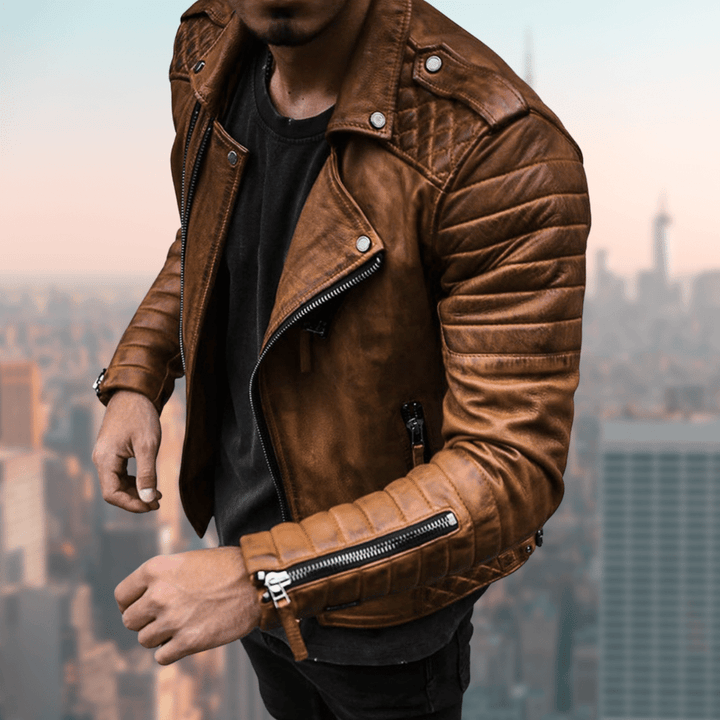Rustiko - Veste en cuir souple pour hommes