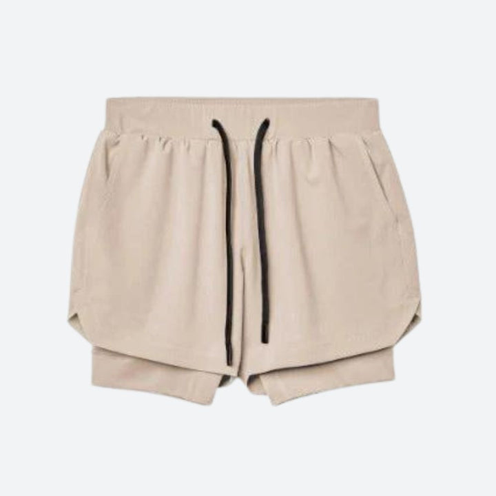 Short de sport homme 2-en-1 avec doublure intégrée – idéal pour le fitness, running et musculation