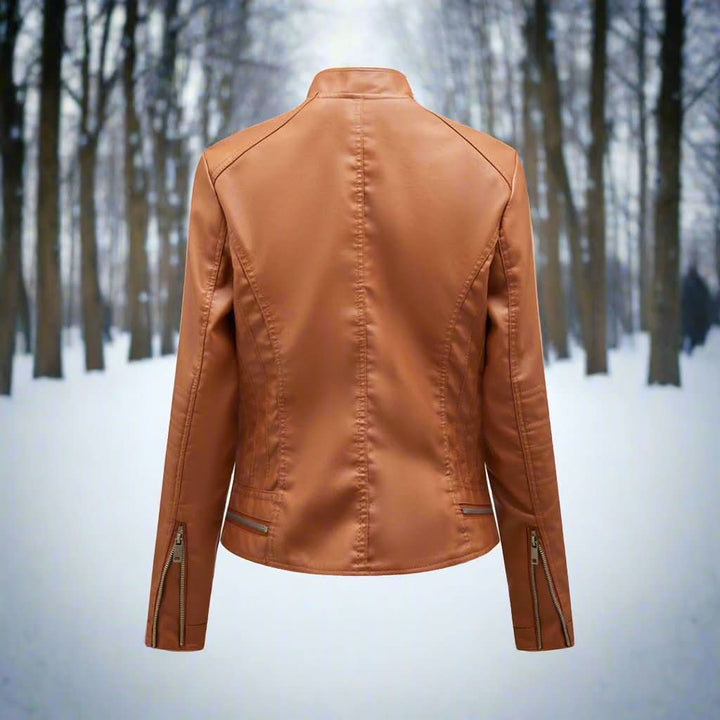 Veste en cuir chic, moderne et polyvalente pour femme