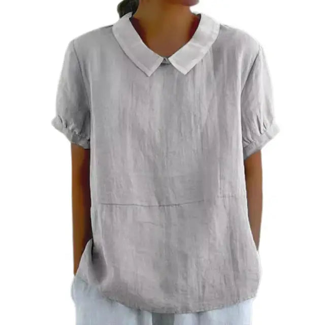Pallas – Chemisier blanc ample en coton et lin