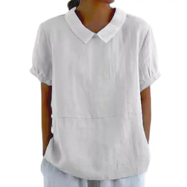 Pallas – Chemisier blanc ample en coton et lin