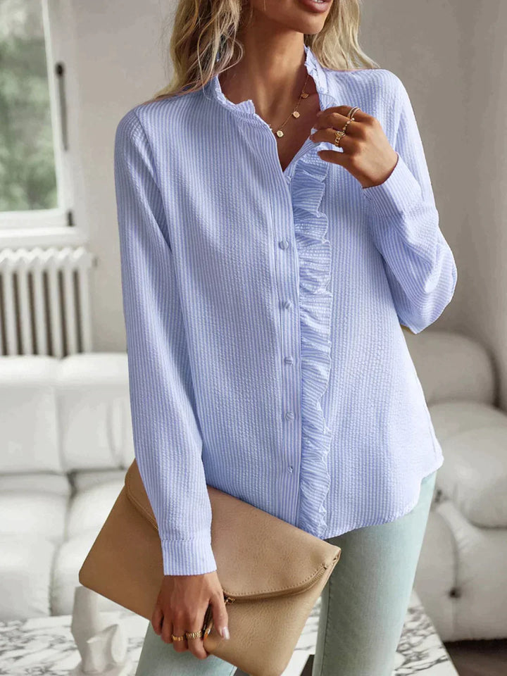 Celeste | Camicia blu stampata