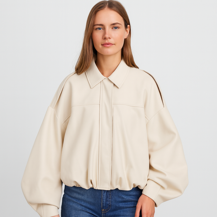 Curie Paris | Veste pour femme d'inspiration militaire en simili-suède