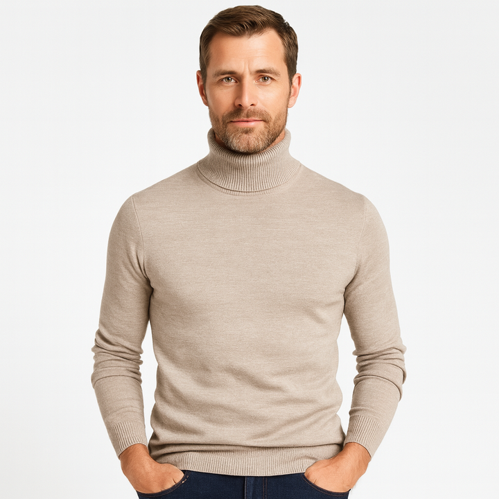 Curie Paris | Pull à col roulé en maille côtelée pour homme