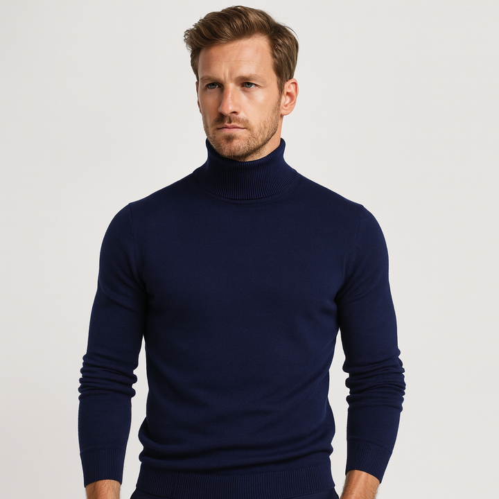 Curie Paris | Pull à col roulé en maille côtelée pour homme
